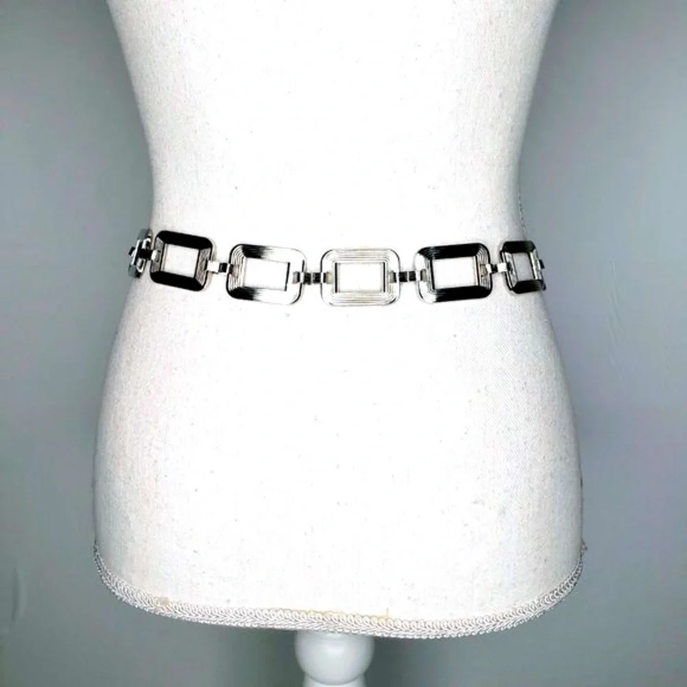 New‎ Silver Rectangle Chain Link Dressy Accessory Belt